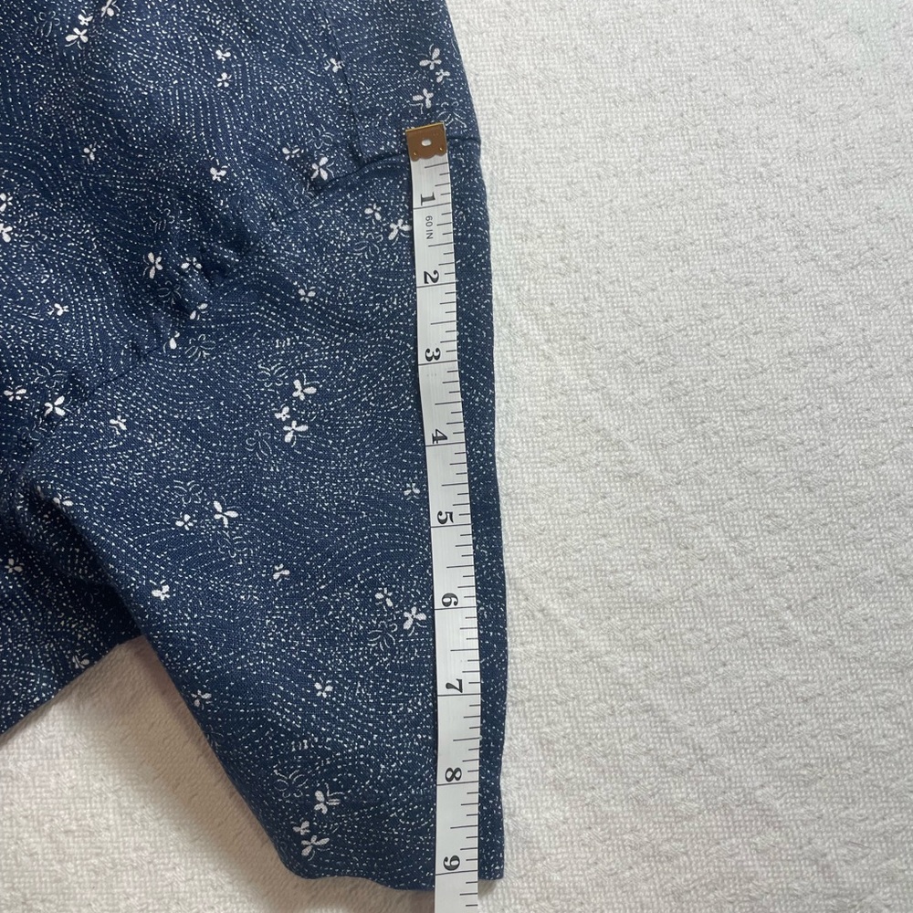 UNTUCKit Slim fit Medium Navy short sleeve button down 100% Linen small print - Picture 8 of 9